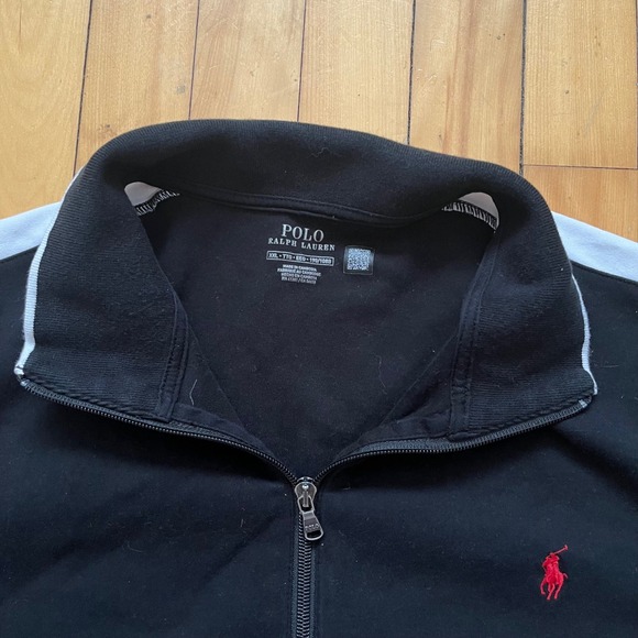 Polo Ralph Lauren Track Jacket Black Red Pony Logo Full Zip Mens XXL - Picture 3 of 8
